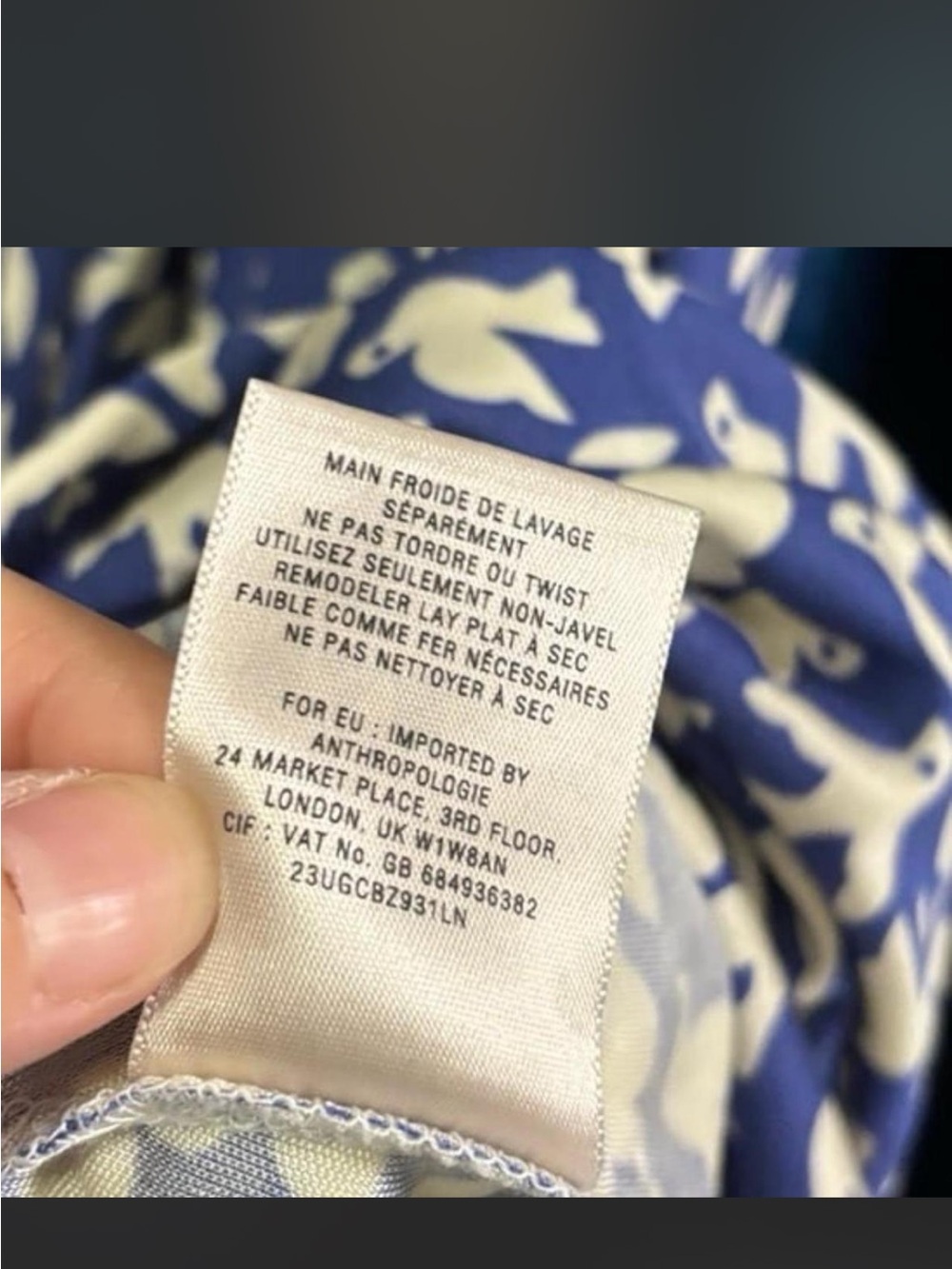 Anthropologie Leifnotes Royal Blue Bird Print Ruched Draped Dress size S - Picture 5 of 7